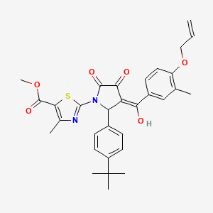 methyl 2-[2-(4-tert-butylphenyl)-4-hydroxy-3-{[3-methyl-4-(prop-2-en-1-yloxy)phenyl]carbonyl}-5-oxo-2,5-dihydro-1H-pyrrol-1-yl]-4-methyl-1,3-thiazole-5-carboxylate