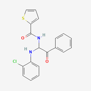 molecular formula C19H15ClN2O2S B11623115 N-{1-[(2-chlorophenyl)amino]-2-oxo-2-phenylethyl}thiophene-2-carboxamide 