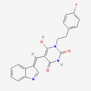 (5E)-1-[2-(4-fluorophenyl)ethyl]-5-(1H-indol-3-ylmethylidene)pyrimidine-2,4,6(1H,3H,5H)-trione