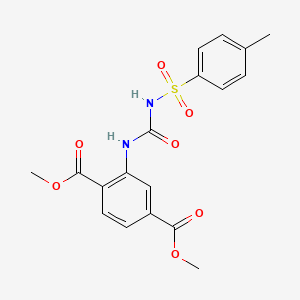 molecular formula C18H18N2O7S B11623139 Dimethyl 2-({[(4-methylphenyl)sulfonyl]carbamoyl}amino)benzene-1,4-dicarboxylate 