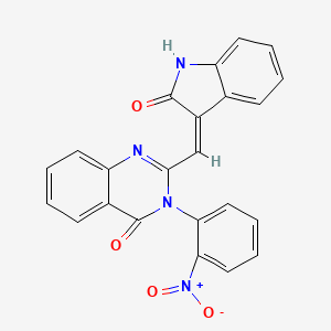 molecular formula C23H14N4O4 B11623152 3-(2-nitrophenyl)-2-[(Z)-(2-oxo-1,2-dihydro-3H-indol-3-ylidene)methyl]quinazolin-4(3H)-one 