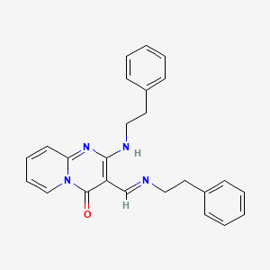 molecular formula C25H24N4O B11623160 2-Phenethylamino-3-(phenethylimino-methyl)-pyrido[1,2-a]pyrimidin-4-one 