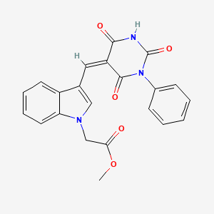 methyl {3-[(Z)-(2,4,6-trioxo-1-phenyltetrahydropyrimidin-5(2H)-ylidene)methyl]-1H-indol-1-yl}acetate