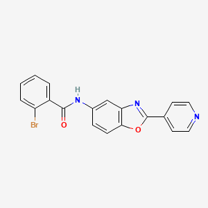 2-bromo-N-[2-(pyridin-4-yl)-1,3-benzoxazol-5-yl]benzamide