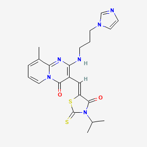 2-{[3-(1H-imidazol-1-yl)propyl]amino}-9-methyl-3-{(Z)-[4-oxo-3-(propan-2-yl)-2-thioxo-1,3-thiazolidin-5-ylidene]methyl}-4H-pyrido[1,2-a]pyrimidin-4-one