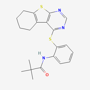 2,2-dimethyl-N-[2-(5,6,7,8-tetrahydro[1]benzothieno[2,3-d]pyrimidin-4-ylsulfanyl)phenyl]propanamide