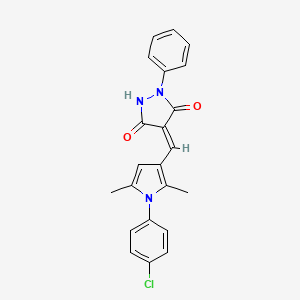 (4E)-4-{[1-(4-chlorophenyl)-2,5-dimethyl-1H-pyrrol-3-yl]methylidene}-1-phenylpyrazolidine-3,5-dione