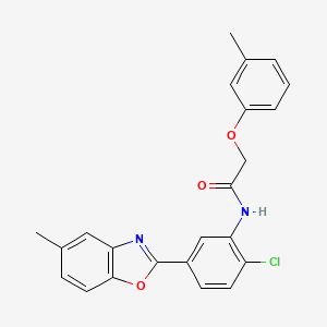 N-[2-chloro-5-(5-methyl-1,3-benzoxazol-2-yl)phenyl]-2-(3-methylphenoxy)acetamide