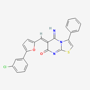 (6Z)-6-{[5-(3-chlorophenyl)furan-2-yl]methylidene}-5-imino-3-phenyl-5,6-dihydro-7H-[1,3]thiazolo[3,2-a]pyrimidin-7-one