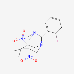 2-(2-Fluorophenyl)-6,6-dimethyl-5,7-dinitro-1,3-diazatricyclo[3.3.1.1~3,7~]decane