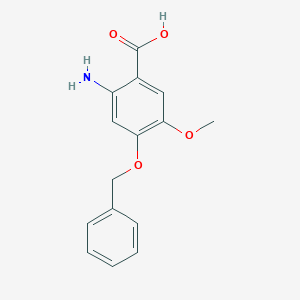 molecular formula C15H15NO4 B116247 2-Amino-4-(benzyloxy)-5-methoxybenzoic acid CAS No. 155666-33-4