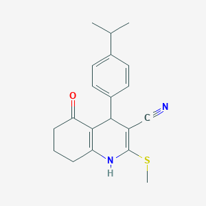 2-(Methylsulfanyl)-5-oxo-4-[4-(propan-2-yl)phenyl]-1,4,5,6,7,8-hexahydroquinoline-3-carbonitrile