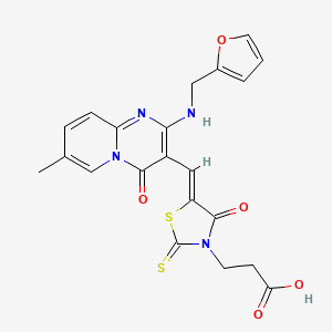 3-(5-((2-((Furan-2-ylmethyl)amino)-7-methyl-4-oxo-4H-pyrido[1,2-a]pyrimidin-3-yl)methylene)-4-oxo-2-thioxothiazolidin-3-yl)propanoic acid