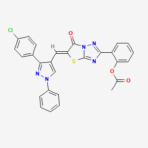 2-[(5Z)-5-{[3-(4-chlorophenyl)-1-phenyl-1H-pyrazol-4-yl]methylidene}-6-oxo-5,6-dihydro[1,3]thiazolo[3,2-b][1,2,4]triazol-2-yl]phenyl acetate