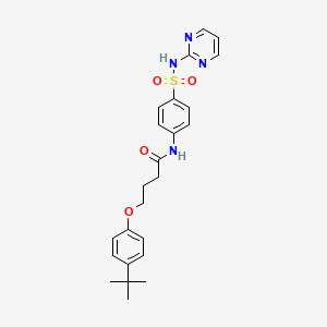 molecular formula C24H28N4O4S B11625042 4-(4-tert-butylphenoxy)-N-[4-(pyrimidin-2-ylsulfamoyl)phenyl]butanamide 