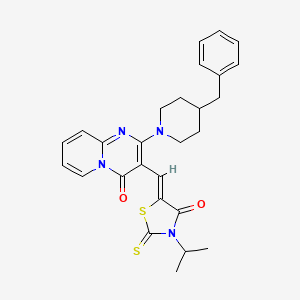 2-(4-benzylpiperidin-1-yl)-3-{(Z)-[4-oxo-3-(propan-2-yl)-2-thioxo-1,3-thiazolidin-5-ylidene]methyl}-4H-pyrido[1,2-a]pyrimidin-4-one