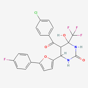 5-(4-chlorobenzoyl)-6-[5-(4-fluorophenyl)-2-furyl]-4-hydroxy-4-(trifluoromethyl)tetrahydropyrimidin-2(1H)-one