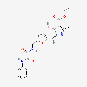 ethyl (5E)-2-methyl-4-oxo-5-{[5-({[oxo(phenylamino)acetyl]amino}methyl)furan-2-yl]methylidene}-4,5-dihydro-1H-pyrrole-3-carboxylate