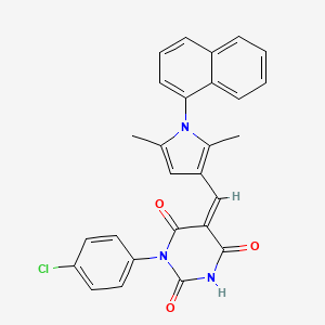 (5Z)-3-(4-chlorophenyl)-5-{[2,5-dimethyl-1-(naphthalen-1-yl)-1H-pyrrol-3-yl]methylidene}-6-hydroxypyrimidine-2,4(3H,5H)-dione