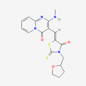 2-(methylamino)-3-{(Z)-[4-oxo-3-(tetrahydrofuran-2-ylmethyl)-2-thioxo-1,3-thiazolidin-5-ylidene]methyl}-4H-pyrido[1,2-a]pyrimidin-4-one