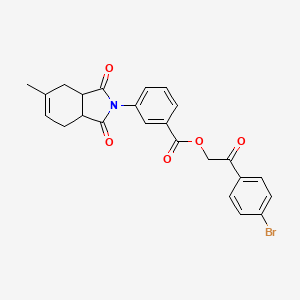 2-(4-bromophenyl)-2-oxoethyl 3-(5-methyl-1,3-dioxo-1,3,3a,4,7,7a-hexahydro-2H-isoindol-2-yl)benzoate