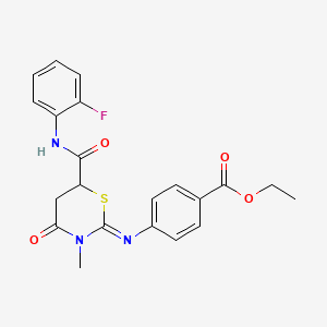 Ethyl 4-{[(2Z)-6-[(2-fluorophenyl)carbamoyl]-3-methyl-4-oxo-1,3-thiazinan-2-ylidene]amino}benzoate