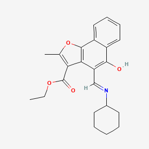 ethyl (4Z)-4-[(cyclohexylamino)methylidene]-2-methyl-5-oxo-4,5-dihydronaphtho[1,2-b]furan-3-carboxylate