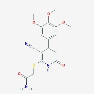 2-{[3-Cyano-6-oxo-4-(3,4,5-trimethoxyphenyl)-1,4,5,6-tetrahydropyridin-2-yl]sulfanyl}acetamide