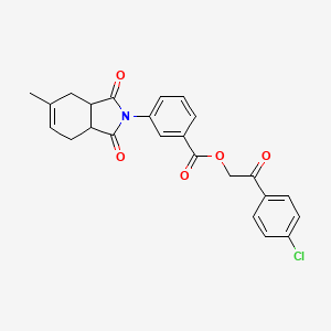 2-(4-chlorophenyl)-2-oxoethyl 3-(5-methyl-1,3-dioxo-1,3,3a,4,7,7a-hexahydro-2H-isoindol-2-yl)benzoate