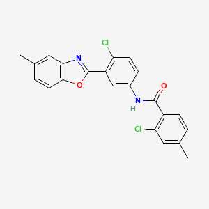 2-chloro-N-[4-chloro-3-(5-methyl-1,3-benzoxazol-2-yl)phenyl]-4-methylbenzamide