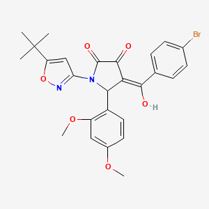 (4E)-4-[(4-bromophenyl)(hydroxy)methylidene]-1-(5-tert-butyl-1,2-oxazol-3-yl)-5-(2,4-dimethoxyphenyl)pyrrolidine-2,3-dione