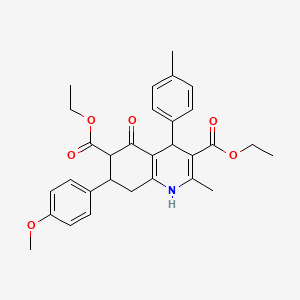 Diethyl 7-(4-methoxyphenyl)-2-methyl-4-(4-methylphenyl)-5-oxo-1,4,5,6,7,8-hexahydro-3,6-quinolinedicarboxylate