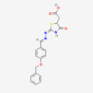 molecular formula C19H17N3O4S B11625279 [(2E)-2-{(2E)-[4-(benzyloxy)benzylidene]hydrazinylidene}-4-oxo-1,3-thiazolidin-5-yl]acetic acid 