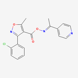 [3-(2-chlorophenyl)-5-methyl-1,2-oxazol-4-yl]({[(1E)-1-(pyridin-4-yl)ethylidene]amino}oxy)methanone