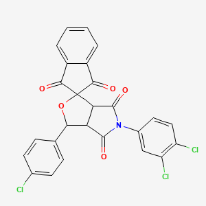 3-(4-chlorophenyl)-5-(3,4-dichlorophenyl)-3a,6a-dihydrospiro[furo[3,4-c]pyrrole-1,2'-indene]-1',3',4,6(3H,5H)-tetrone