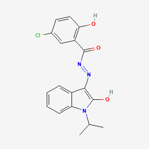 5-chloro-2-hydroxy-N'-[(3Z)-2-oxo-1-(propan-2-yl)-1,2-dihydro-3H-indol-3-ylidene]benzohydrazide