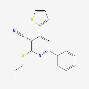 6-Phenyl-2-(prop-2-en-1-ylsulfanyl)-4-(thiophen-2-yl)pyridine-3-carbonitrile