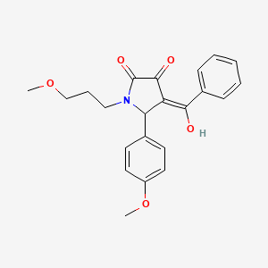 (4E)-4-[hydroxy(phenyl)methylidene]-5-(4-methoxyphenyl)-1-(3-methoxypropyl)pyrrolidine-2,3-dione