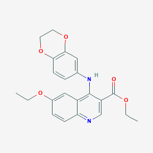 Ethyl 4-(2,3-dihydro-1,4-benzodioxin-6-ylamino)-6-ethoxyquinoline-3-carboxylate