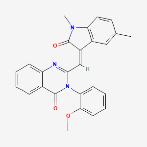 molecular formula C26H21N3O3 B11626996 2-[(Z)-(1,5-dimethyl-2-oxo-1,2-dihydro-3H-indol-3-ylidene)methyl]-3-(2-methoxyphenyl)quinazolin-4(3H)-one 