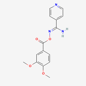 molecular formula C15H15N3O4 B11627006 N'-{[(3,4-dimethoxyphenyl)carbonyl]oxy}pyridine-4-carboximidamide 