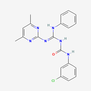 molecular formula C20H19ClN6O B11627024 N-{anilino[(4,6-dimethyl-2-pyrimidinyl)amino]methylene}-N'-(3-chlorophenyl)urea 