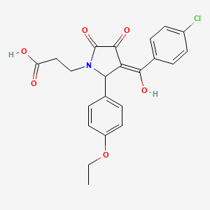 3-[(3E)-3-[(4-chlorophenyl)(hydroxy)methylidene]-2-(4-ethoxyphenyl)-4,5-dioxopyrrolidin-1-yl]propanoic acid