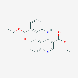 Ethyl 4-{[3-(ethoxycarbonyl)phenyl]amino}-8-methylquinoline-3-carboxylate