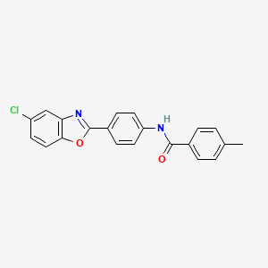 molecular formula C21H15ClN2O2 B11627046 N-[4-(5-chloro-1,3-benzoxazol-2-yl)phenyl]-4-methylbenzamide 