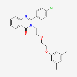 molecular formula C26H25ClN2O3 B11627047 2-(4-chlorophenyl)-3-{2-[2-(3,5-dimethylphenoxy)ethoxy]ethyl}quinazolin-4(3H)-one 