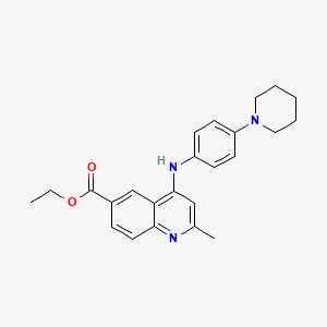 Ethyl 2-methyl-4-{[4-(piperidin-1-yl)phenyl]amino}quinoline-6-carboxylate