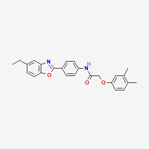 2-(3,4-dimethylphenoxy)-N-[4-(5-ethyl-1,3-benzoxazol-2-yl)phenyl]acetamide