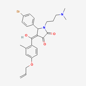 molecular formula C26H29BrN2O4 B11627084 5-(4-bromophenyl)-1-[3-(dimethylamino)propyl]-3-hydroxy-4-{[2-methyl-4-(prop-2-en-1-yloxy)phenyl]carbonyl}-1,5-dihydro-2H-pyrrol-2-one 