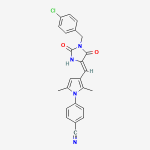 4-(3-{(Z)-[1-(4-chlorobenzyl)-2,5-dioxoimidazolidin-4-ylidene]methyl}-2,5-dimethyl-1H-pyrrol-1-yl)benzonitrile